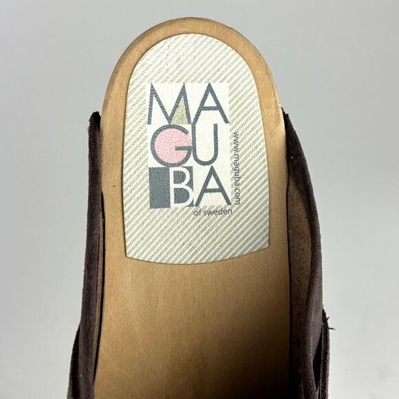 Maguba Brown Suede Clogs - Handmade Swedish Design Size 39 - Picture 6 of 8